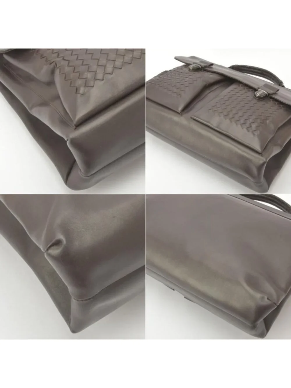 Bottega Veneta Business Bag Intrecciato Leather Dark Brown